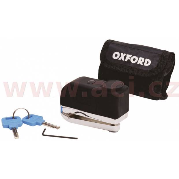 zámek kotoučové brzdy Screamer, OXFORD - Anglie (integrovaný alarm, chromový) M005-19 OXFORD
