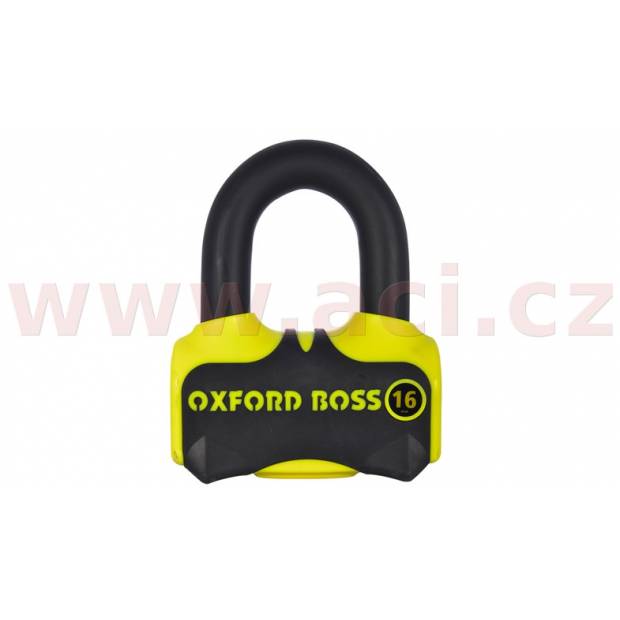 zámek kotoučové brzdy Boss 16, OXFORD - Anglie (žlutý/černý, průměr čepu 16 mm) M005-43 OXFORD