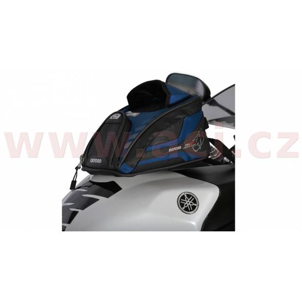 tankbag na motocykl M2R, OXFORD (černý/modrý, s magnetickou základnou, objem 2 l) M006-122 OXFORD