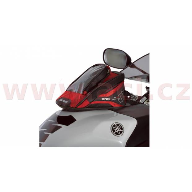 tankbag na motocykl M1R Micro, OXFORD (černý/červený, objem 1 l) M006-124 OXFORD