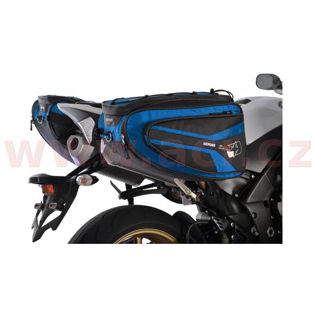boční brašny na motocykl P50R, OXFORD (černé/modré, objem 50 l, pár) M006-218 OXFORD