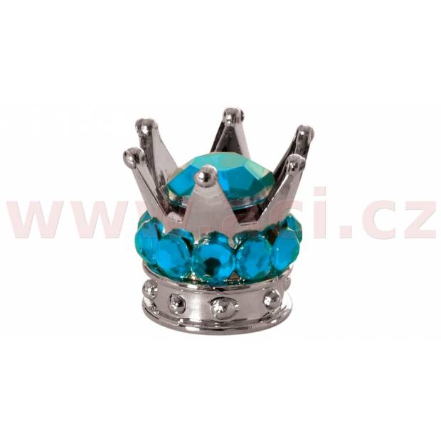 kovové čepičky ventilků Crown, OXFORD - Anglie (stříbrná/modrá, pár) M007-1007 OXFORD