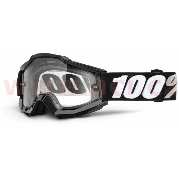 brýle Accuri ENDURO Tornado, 100% -USA (černá , čiré dual plexi s čepy pro slídy) M150-159 100%