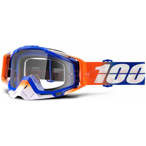 brýle Racecraft Roxburry, 100% - USA (čiré plexi + chránič nosu +10 strhávaček) M150-175 100%