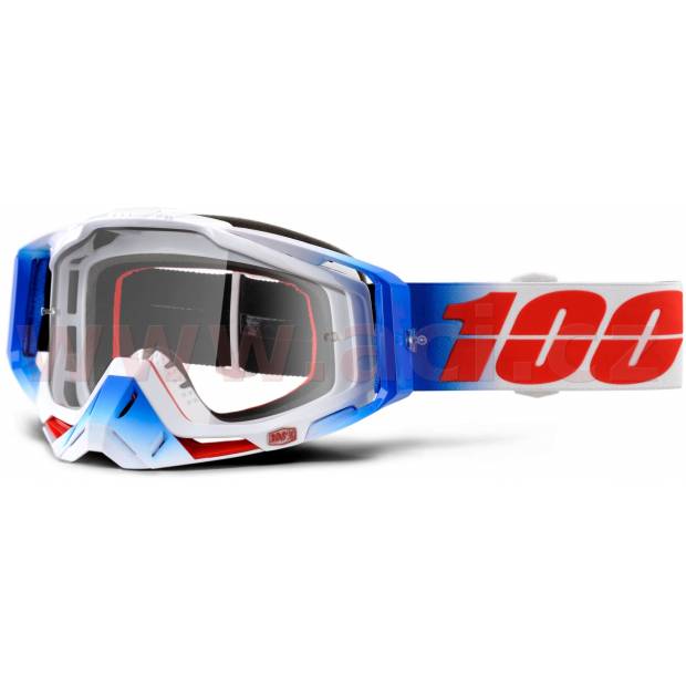 brýle Racecraft Fourth, 100% - USA (čiré plexi + chránič nosu +10 strhávaček) M150-179 100%