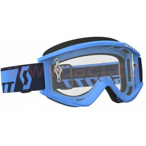 brýle RECOIL XI WORKS, SCOTT - USA (modré, čiré plexi s čepy pro slídy) M150-54 SCOTT