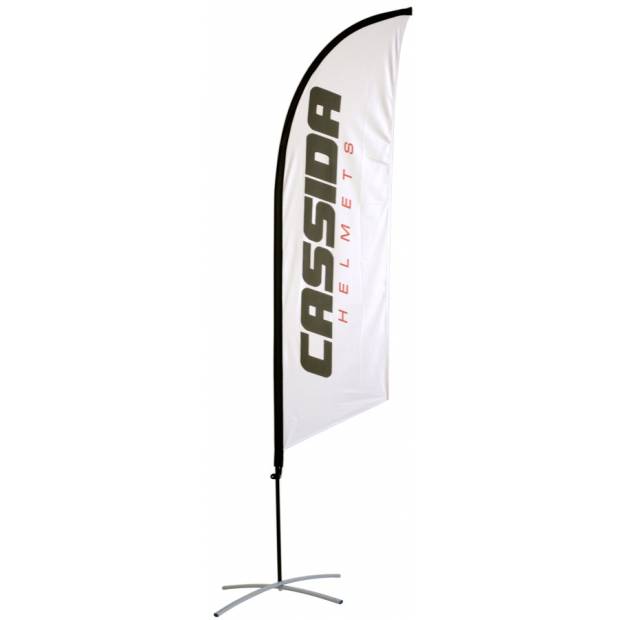 Vlajka CASSIDA bílá - vč. stojanu, zátěže a obalu, výška 2,5 m XX VLAJKA 02 CASSIDA