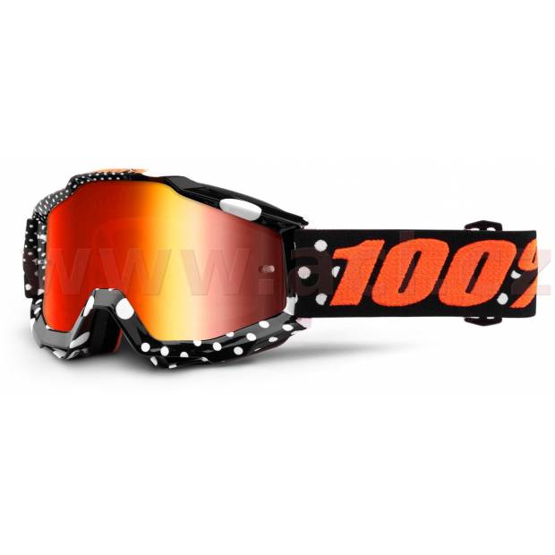 brýle Accuri Gaspard, 100% - USA (červené chrom plexi s čepy pro slídy) M150-289 100%
