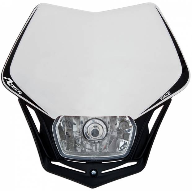 UNI přední maska včetně světla V-Face, RTECH (bílo-černá) M400-456 RTECH
