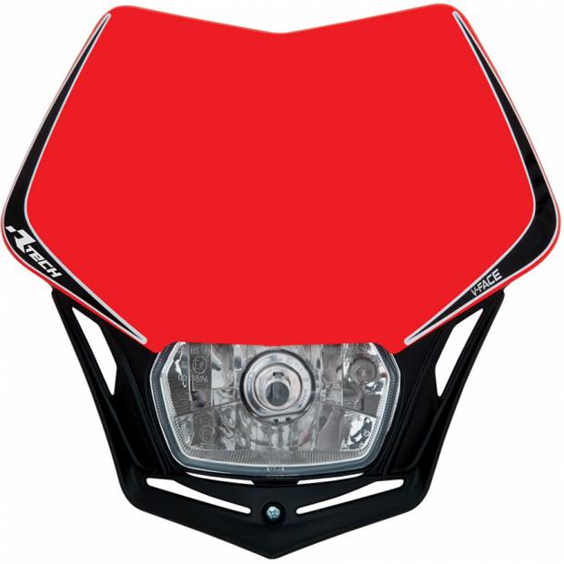 UNI přední maska včetně světla V-Face, RTECH (červeno-černá) M400-752 RTECH