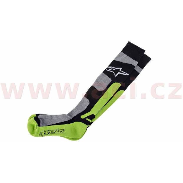 ponožky TECH COOLMAX, ALPINESTARS (šedá/černá/zelená) M168-64 ALPINESTARS
