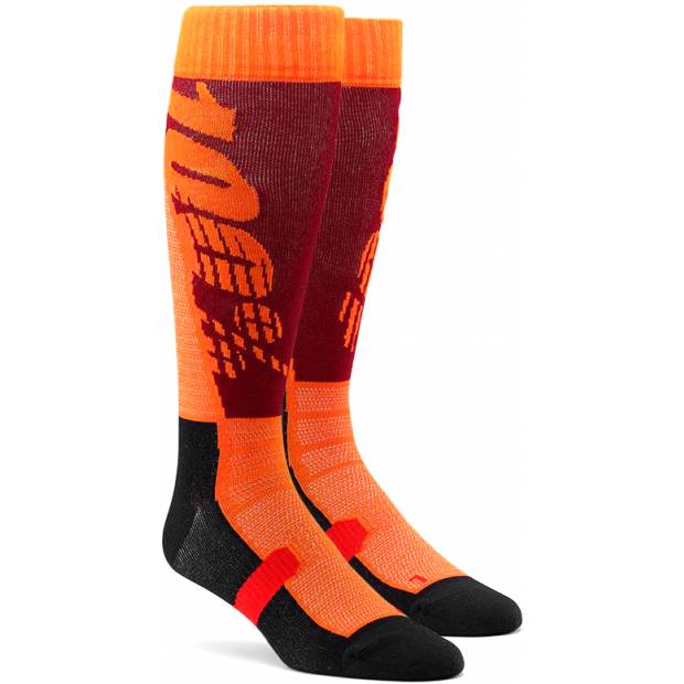 Ponožky pod koleno 100% HI-SIDE Performance výběr velikostí S-XL barva sitě červená/oranžová