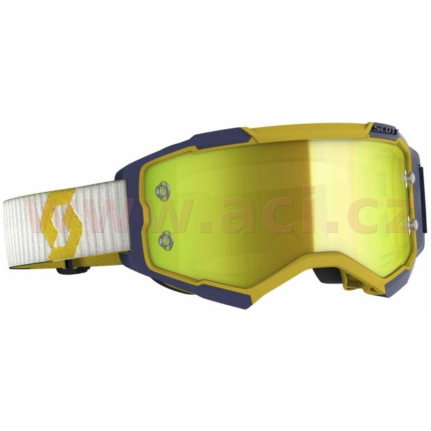 brýle FURY, SCOTT - USA (žlutá/modrá, žluté chrom, plexi s čepy pro slidy) M150-491 Ostatní