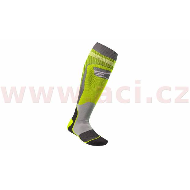 ponožky MX PLUS-1, ALPINESTARS (žlutá fluo/šedá, vel. L) M168-102-L ALPINESTARS