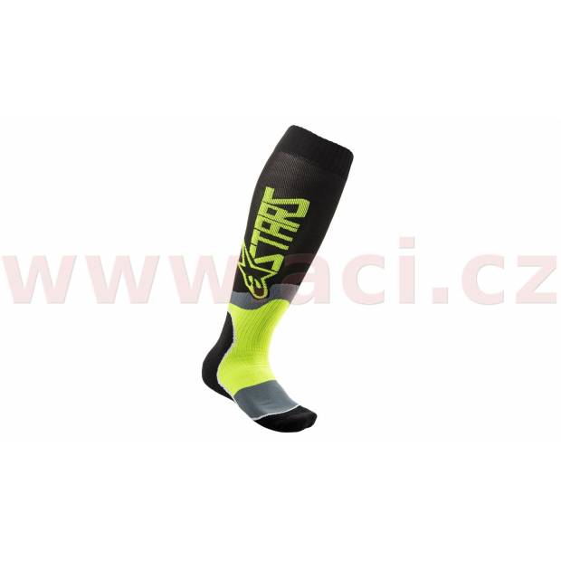ponožky MX PLUS-2 2020, ALPINESTARS (černá/yellow fluo) M168-104 ALPINESTARS