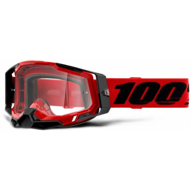 RACECRAFT 2 100% - USA , brýle červené - čiré plexi M150-512 100%