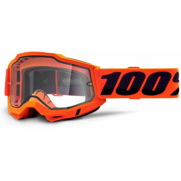 ACCURI 2, 100% Enduro Moto brýle Orange, čiré Dual plexi M150-576 100%