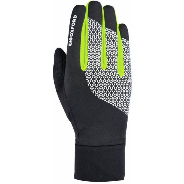 rukavice BRIGHT GLOVES 1.0, OXFORD (černá/reflexní/žlutá fluo, vel. S) C172-007-S OXFORD