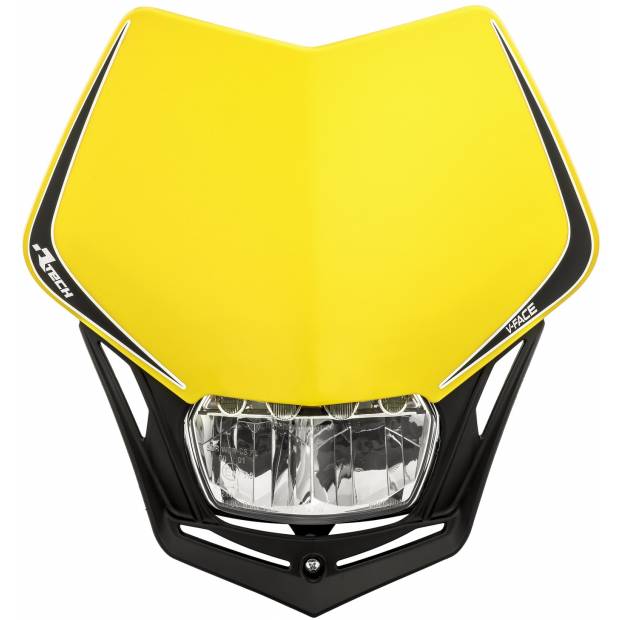 UNI přední maska včetně světla V-Face FULL LED, RTECH (žlutá/černá) M400-1504 RTECH