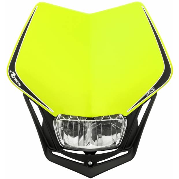 UNI přední maska včetně světla V-Face FULL LED, RTECH (neon žlutá/černá) M400-1508 RTECH