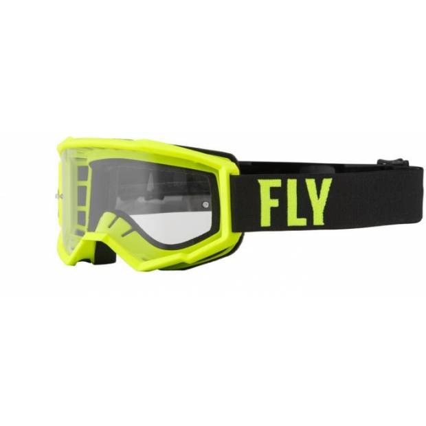 brýle FOCUS, FLY RACING - USA, (hi-vis/černá, plexi čiré) M150-907 FLY RACING