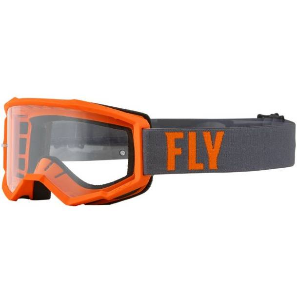 brýle FOCUS, FLY RACING - USA, (šedá/oranžová, plexi čiré) M150-908 FLY RACING