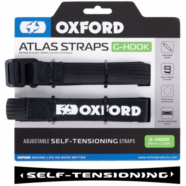 zavazadlové popruhy Atlas G-Hook, 2 ks, OXFORD (černá, 26mm x 2m) M006-727 OXFORD