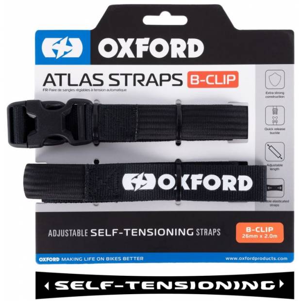 zavazadlové popruhy Atlas B-Clip, 2 ks, OXFORD (černá, 26mm x 2m) M006-731 OXFORD