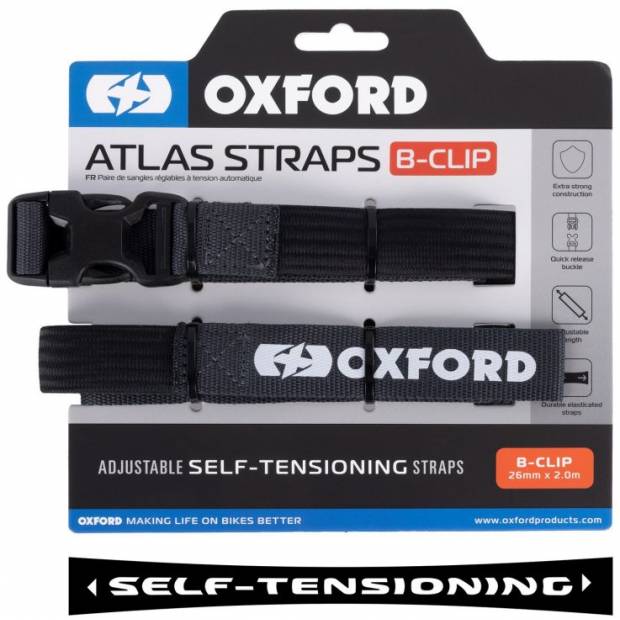 zavazadlové popruhy Atlas B-Clip, 2 ks, OXFORD (šedá, 26mm x 2m) M006-732 OXFORD