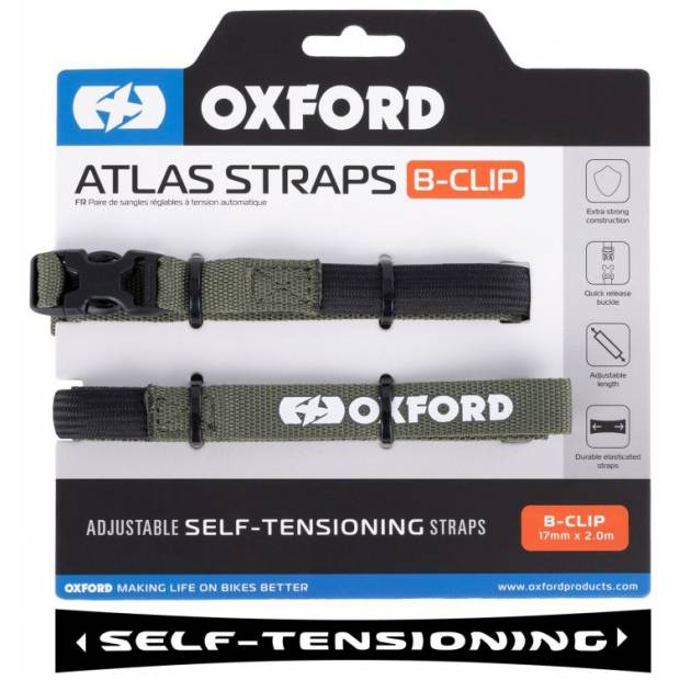 zavazadlové popruhy Atlas B-Clip, 2 ks, OXFORD (zelená, 17mm x 2m) M006-739 OXFORD
