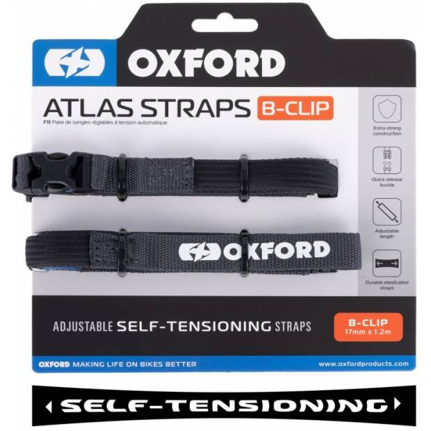 zavazadlové popruhy Atlas B-Clip, 2 ks, OXFORD (šedá, 17mm x 1,2m) M006-741 OXFORD