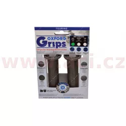 gripy Touring, OXFORD (tmavě šedá pryž, tvrdost pryže medium, na řidítka o průměru 22 mm, pár) M003-12 OXFORD
