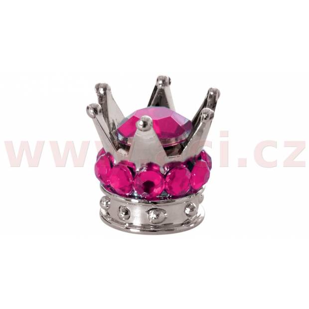 kovové čepičky ventilků Crown, OXFORD - Anglie (stříbrná/růžová, pár) M007-1005 OXFORD