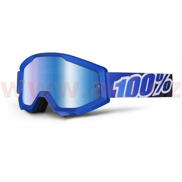 brýle Strata Lagoon, 100% - USA (modrá , modré chrom plexi s čepy pro slídy) M150-104 100%
