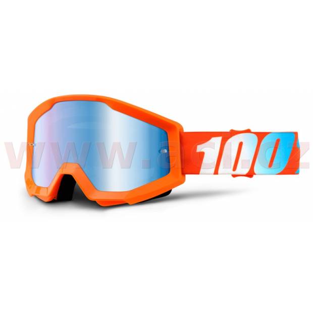 brýle Strata Orange, 100% - USA (oranžová , modré chrom plexi s čepy pro slídy) M150-110 100%