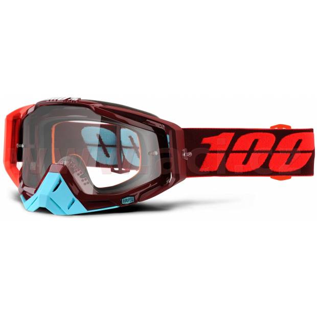 Brýle pro moto RACECRAFT Kikass 100% čiré plexi s chráničem nosu včetně 10ks strhávaček výběr plexi