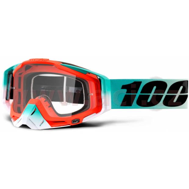 brýle Racecraft Cubica, 100% - USA (čiré plexi + chránič nosu +10 strhávaček) M150-177 100%