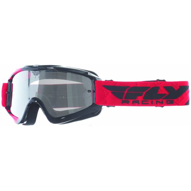 brýle Zone, FLY RACING - USA (černé/červené, čiré plexi s čepy pro slídy) M150-19 FLY RACING