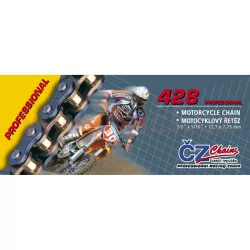 řetěz 428MX, ČZ - ČR (barva zlatá, 120 článků vč. rozpojovací spojky CLIP) M252-03-120G ČZ