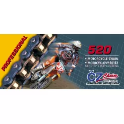 řetěz 520M, ČZ - ČR (barva černá, 102 článků vč. rozpojovací spojky CLIP) M252-07-102B ČZ