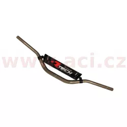 řídítka (Michael P.) s proměnlivým průřezem o průměru 28,6 - 22 mm s hrazdou a chráničem, RTECH (barva titan M400-588 RTECH