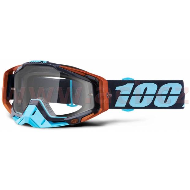 brýle Racecraft Ergono, 100% - USA (čiré plexi + chránič nosu +20 strhávaček) M150-275 100%