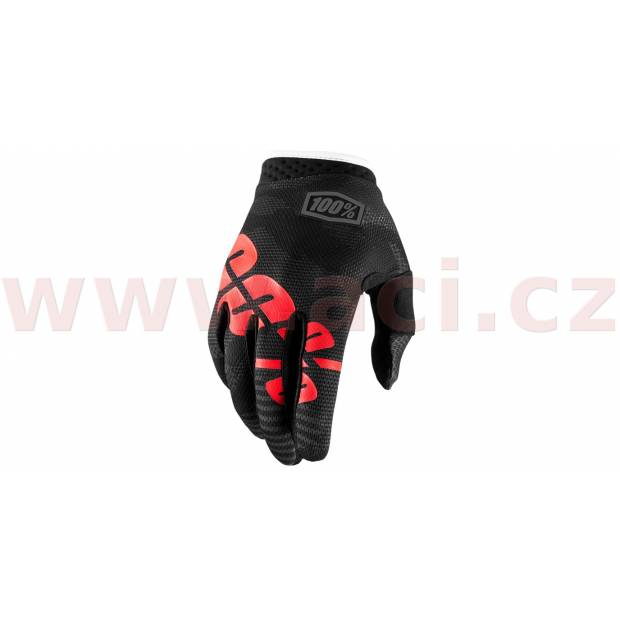 rukavice iTRACK, 100% - USA (černá/červená) M172-238 100%
