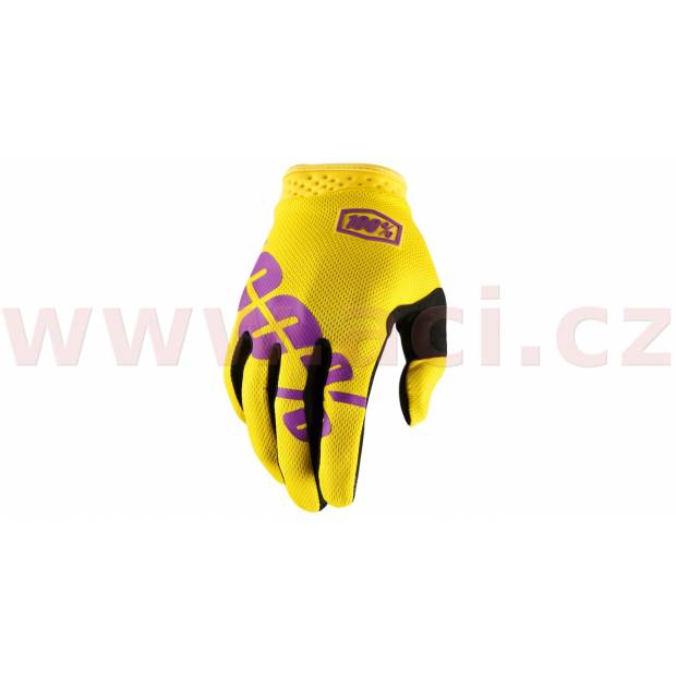 rukavice iTRACK, 100% - USA (žlutá/fialová) M172-241 100%