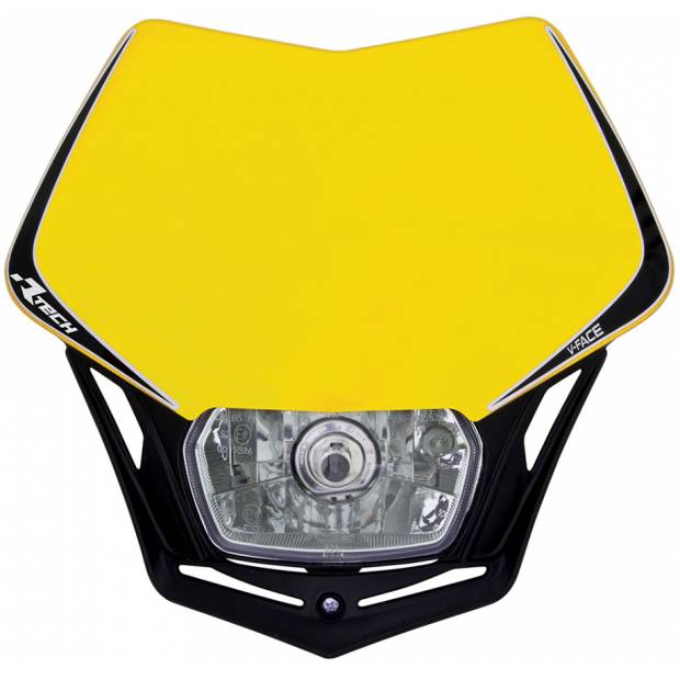 UNI přední maska včetně světla V-Face, RTECH (žluto-černá) M400-751 RTECH