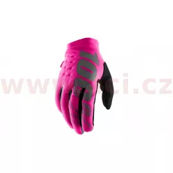 rukavice BRISKER, 100% dámské (růžová/černá) M172-311 100%