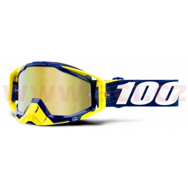 brýle RACECRAFT Bibal/Navy, 100% - USA (zlaté zrcadlové plexi) M150-306 100%