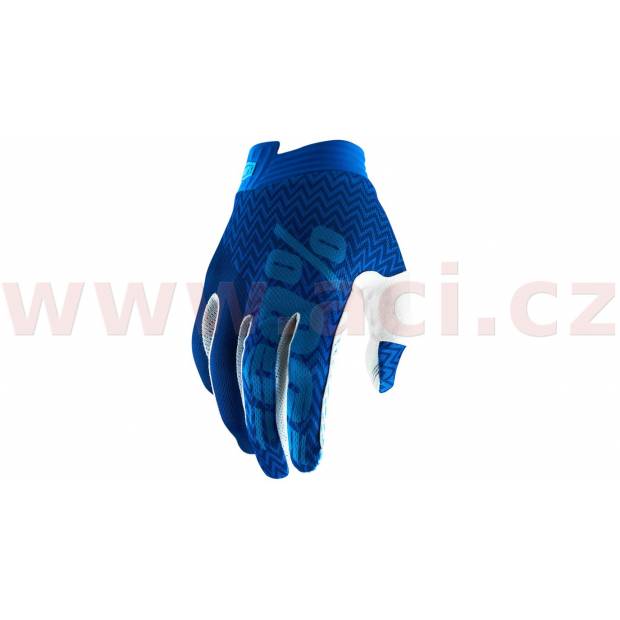 Moto rukavice iTrack, 100% - USA (modrá/modrá) M172-30 velikost L