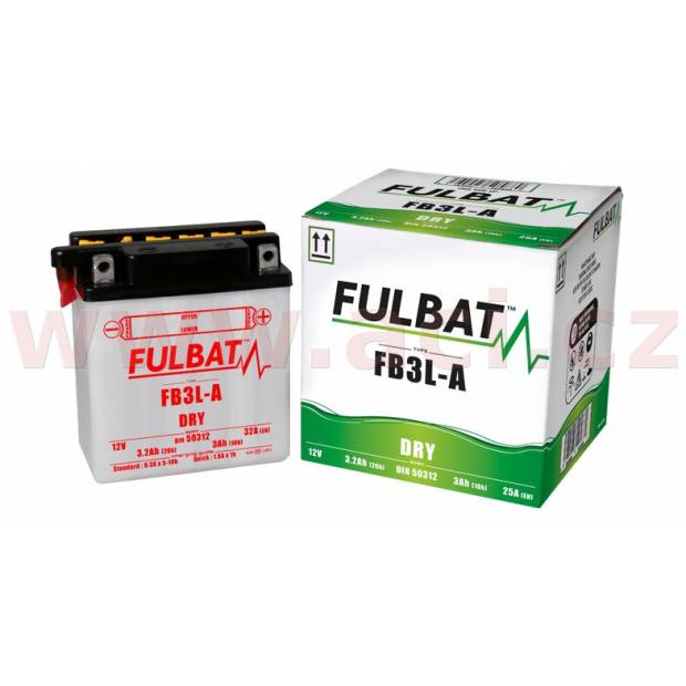 baterie 12V, YB3L-A, 3,2Ah, 25A, konvenční 98x56x110 FULBAT (vč. balení elektrolytu) M310-089 FULBAT