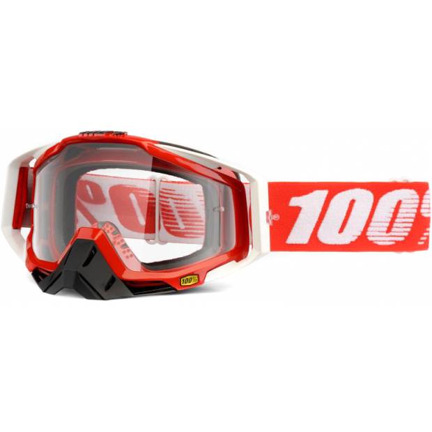Brýle 100% Racecraft Fire Red s chráničem nosu včetně 20ks tsrhávaček výběr plexi